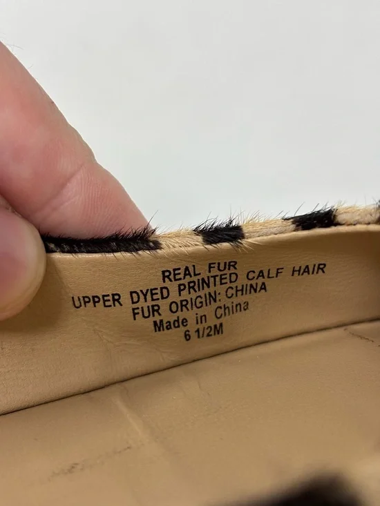 Diane Von Furstenberg Real Calf Hair Animal Print Flats Size 6.5 - Picture 12 of 15